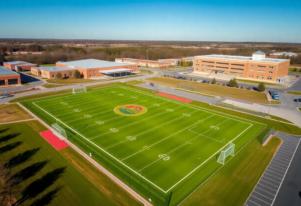 New synthetic athletic fields at Mount Pleasant High School