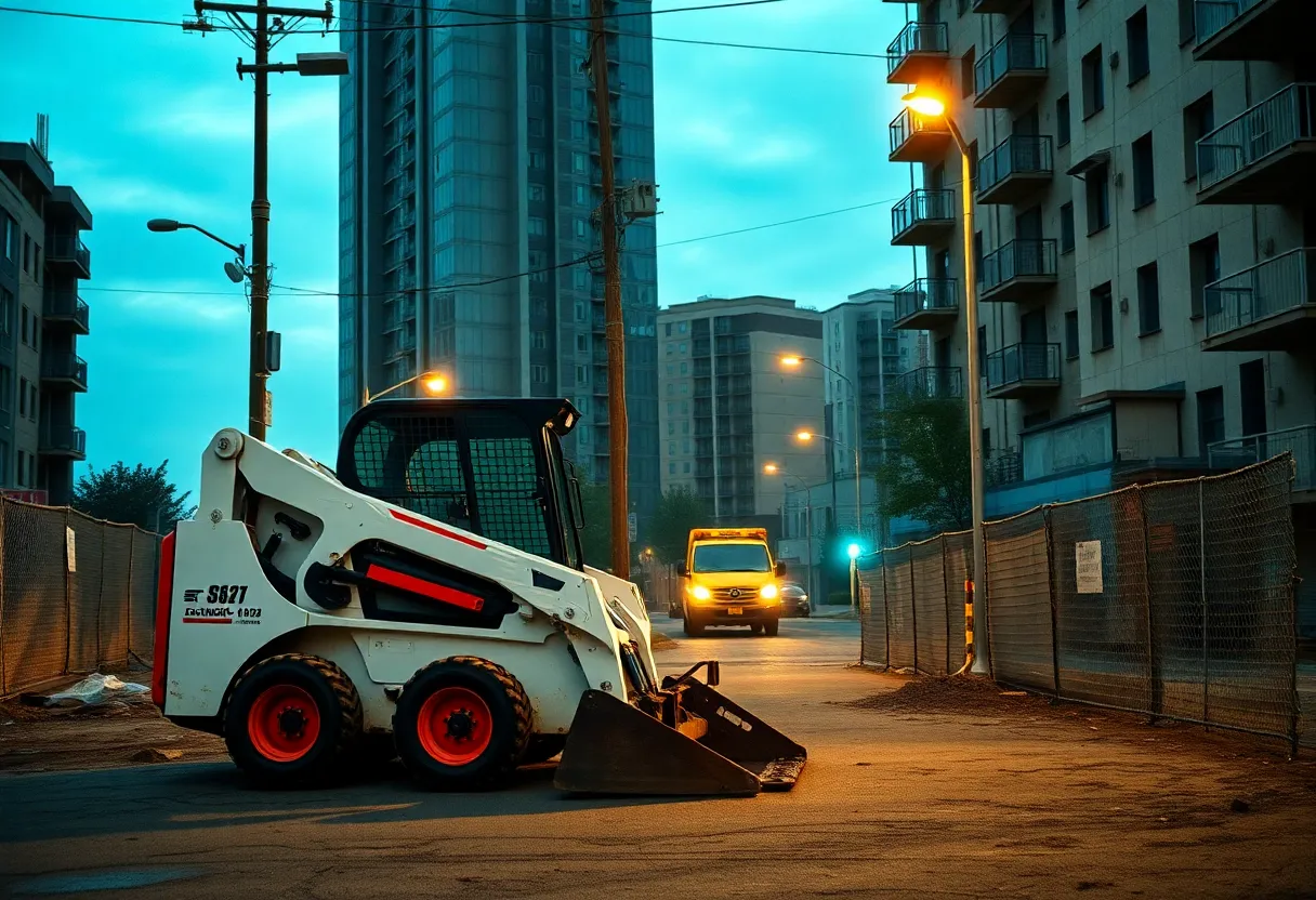 Construction site with security measures