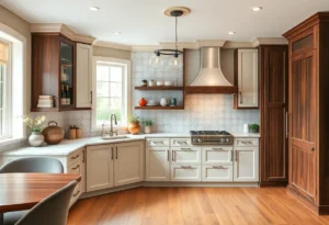 Custom kitchen cabinets in a modern kitchen setting.