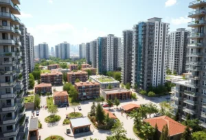 Render of sustainable housing development in Ann Arbor