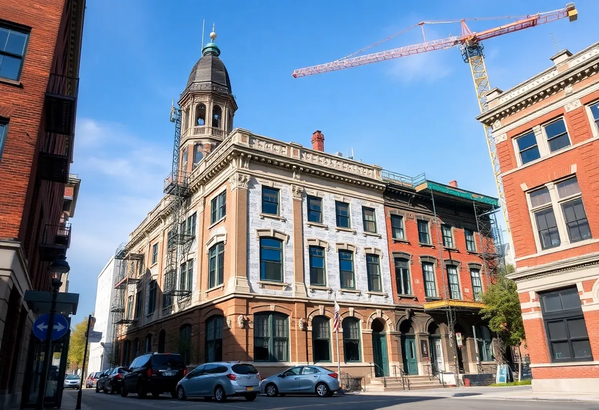 A collage of renovated historic buildings in Michigan