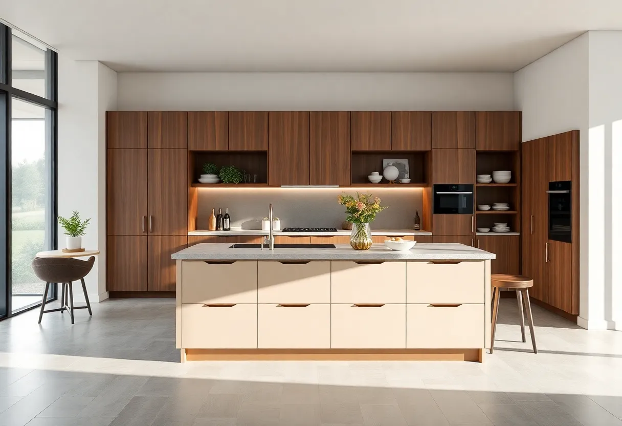 Elegant kitchen island combining style and storage