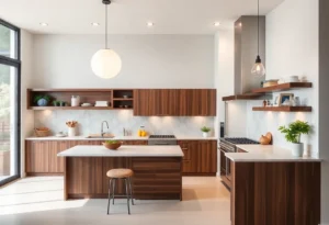 A beautifully remodeled kitchen featuring modern design elements.