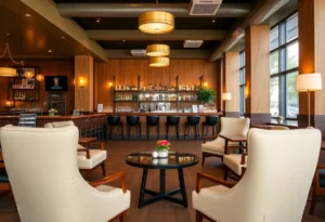 Interior of the renovated Bitter Truth Cocktails and BBQ restaurant