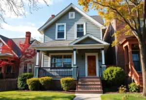 Restored houses in Detroit showing renovation effort
