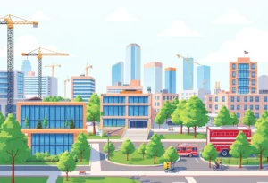Conceptual image of Livonia's infrastructure renovation project featuring new public safety facilities.