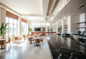 Interior of the newly renovated Black Pearl restaurant featuring spacious seating and bright natural light.