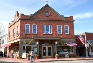 Exterior view of a renovated historic general store in Michigan.