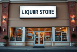 Exterior view of the new Mega-Bev liquor store in Holland