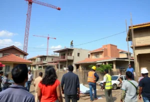 Construction workers renovating homes in Detroit