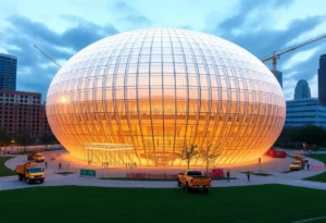 Architectural rendering of the renovated Egg Performing Arts Center.